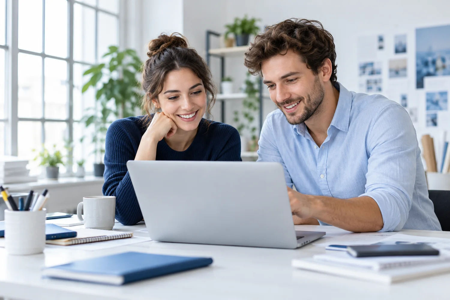 Team werkt samen aan hun online bedrijf